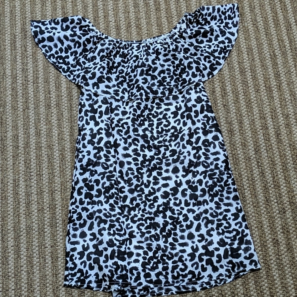 Sanctuary Animal Print Off Shoulder Dress XS/S